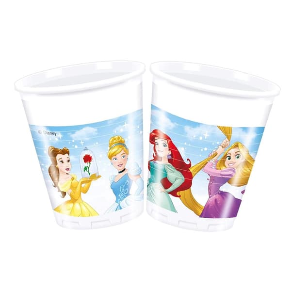Disney Princess Princess Heart Strong Plastic Party Glasses (Pack of 8) Multicoloured One Size