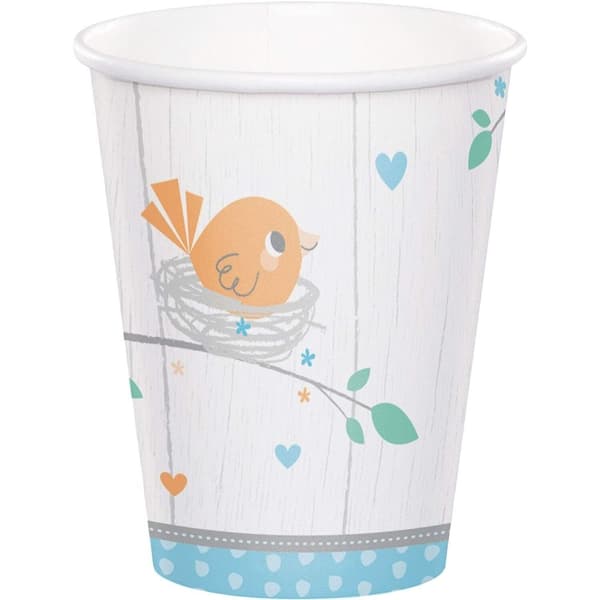 Creative Party Paper Birds Baby Shower Disposable Cup (Pack of 8) Multicoloured One Size