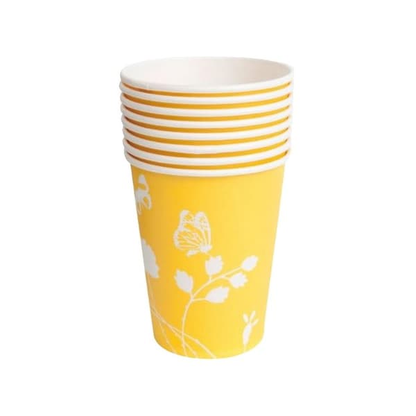 Amscan Paper Butterfly Disposable Cup (Pack of 8) Yellow/White One Size