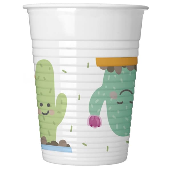 Procos Plastic Cactus Party Glasses (Pack of 8) Multicoloured One Size