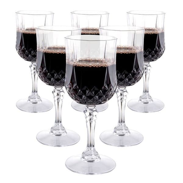 Engångsglas - Alpina - Vinset - 6 stycken - 200ML - Plast i kristallutförande