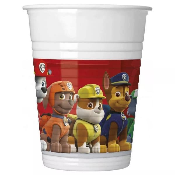 Paw Patrol Plastic Characters 200ml Disposable Cup (Pack of 8) Multicoloured One Size