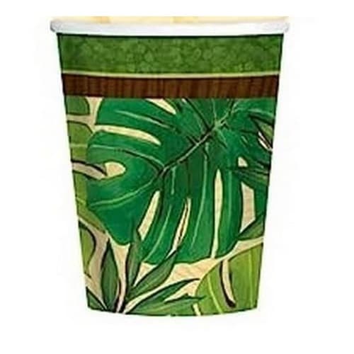 Island Palms Paper Disposable Cup (Pack of 8) Green/Yellow One Size