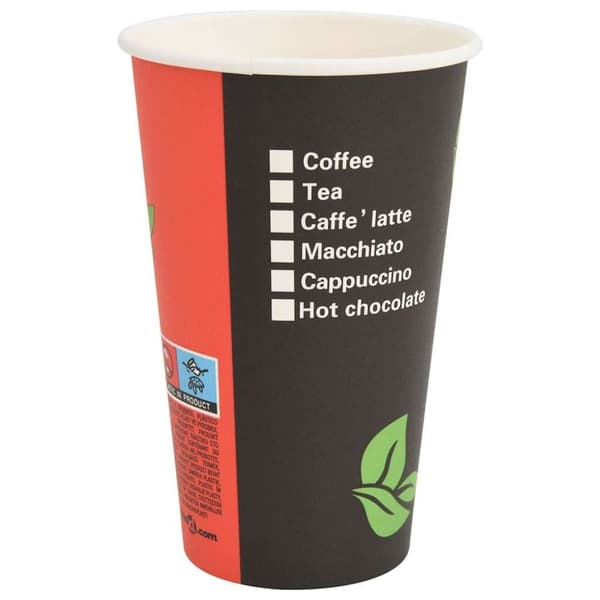 vidaXL Kaffekoppar i papper 1000 st 16oz 400ml röd och svart