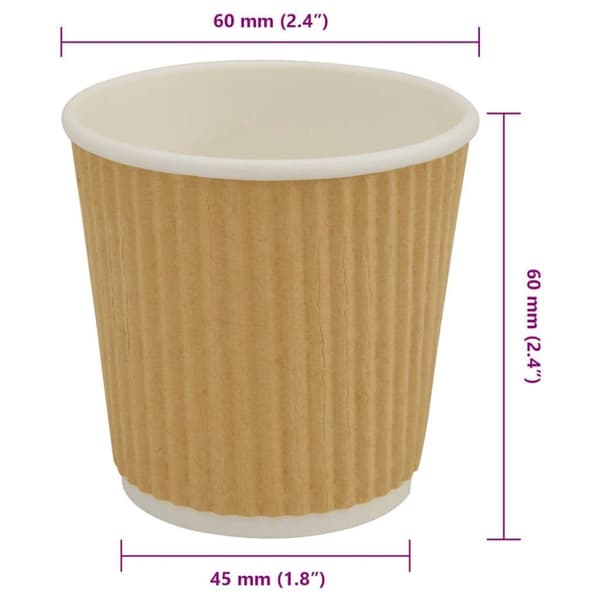 vidaXL Papir kaffekopper 1000 stk 4oz 100 ml brun