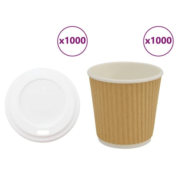 Kaffekoppar i papper med lock 1000 st 4oz 100ml