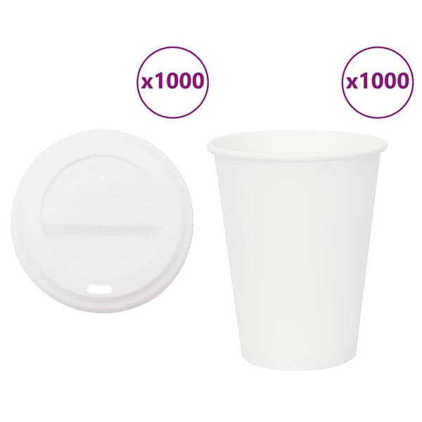 Kaffekoppar i papper med lock 1000 st 12oz 300ml