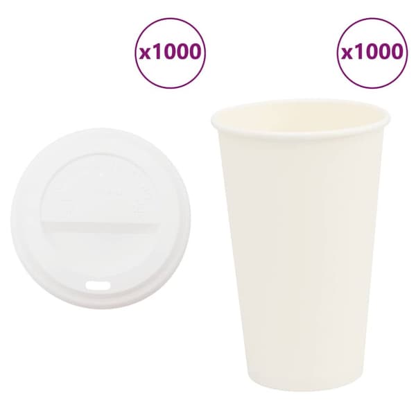 Kaffekoppar i papper med lock 1000 st 16oz 400ml