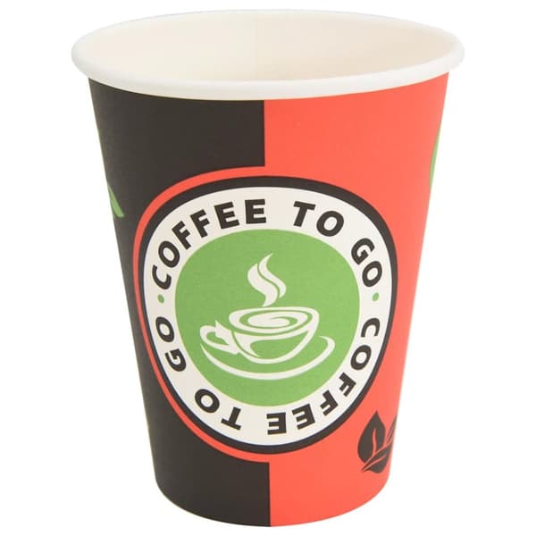 Kaffekoppar i papper 1000 st 12oz 300ml röd och svart