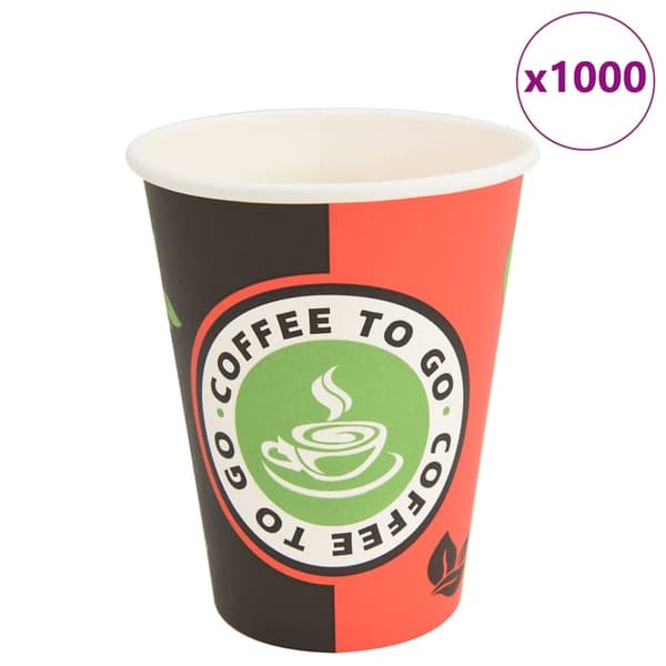 Kaffekoppar i papper 1000 st 12oz 300ml röd och svart