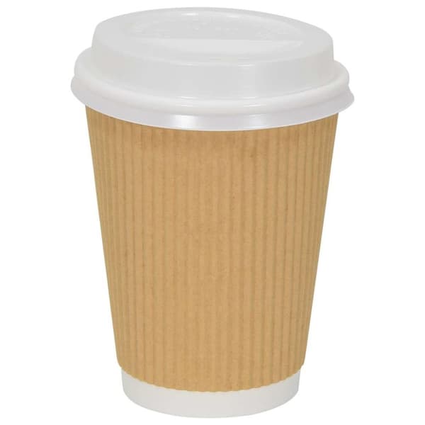 lock för kaffekoppar av papper Ø90 mm 12oz and 16oz 1000 st vit