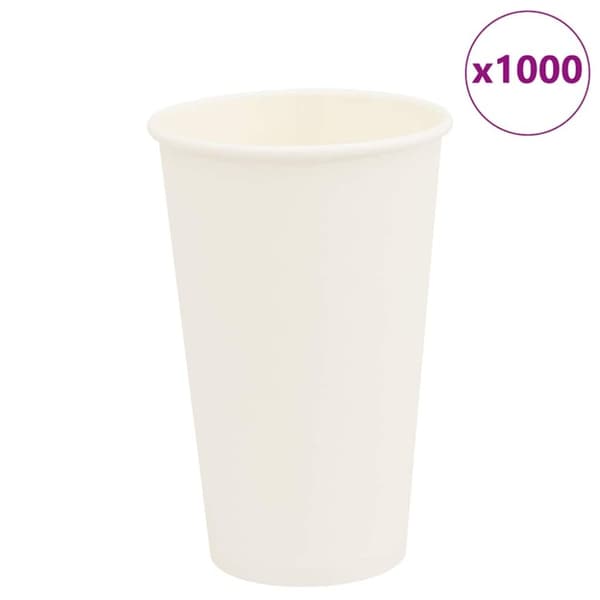 vidaXL kaffekopper af papir 1000 stk. 16oz 400ml hvid