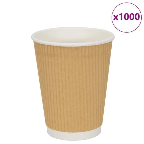 vidaXL kaffekopper af papir 500 stk. 12oz 300ml brun