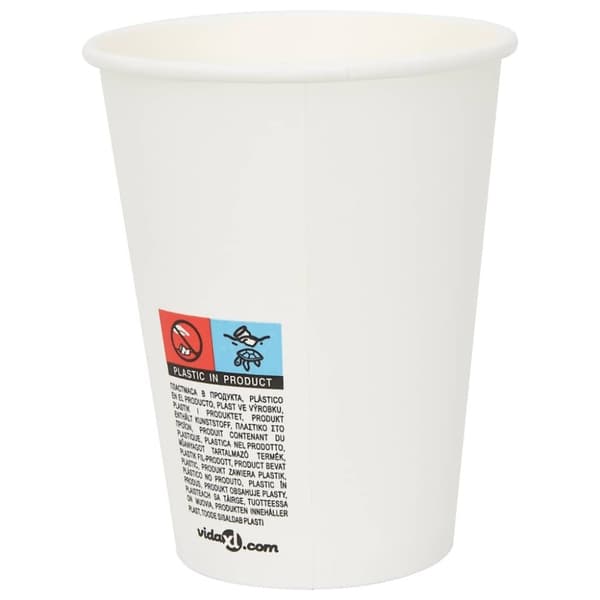 vidaXL kaffekopper af papir 1000 stk. 12oz 300ml hvid