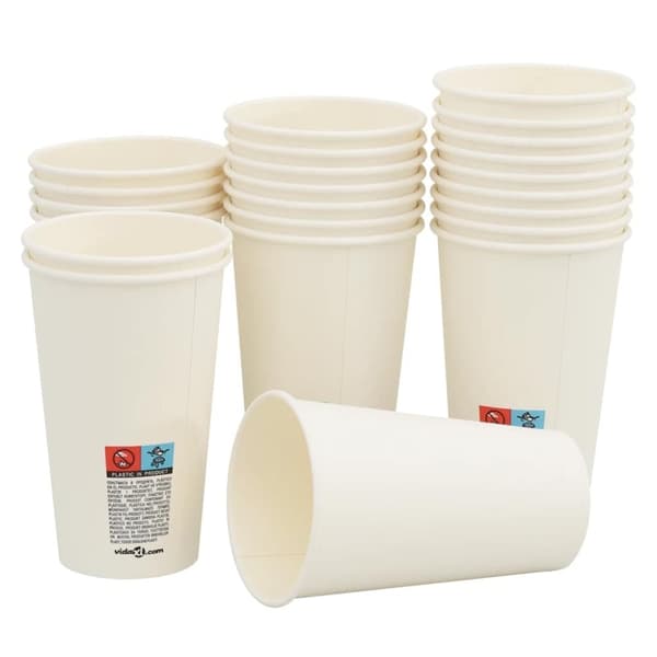 vidaXL Kaffekoppar i papper 1000 st 16oz 400ml vit