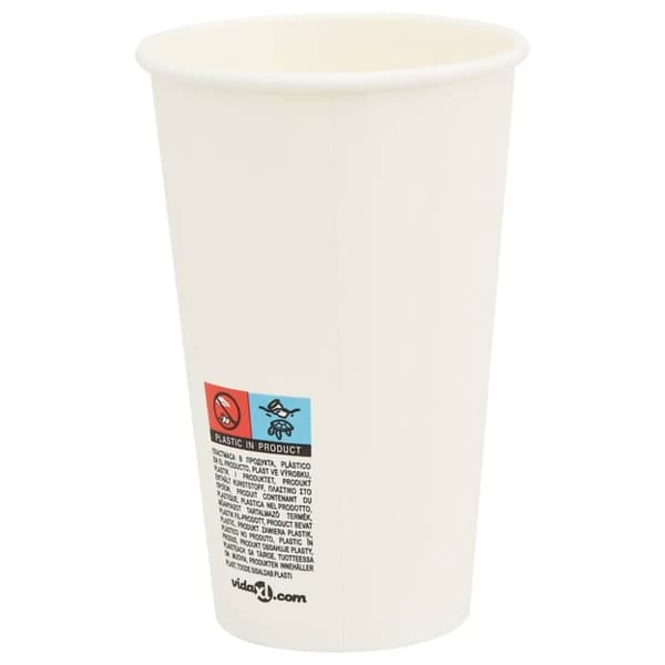 vidaXL Kaffekoppar i papper 1000 st 16oz 400ml vit