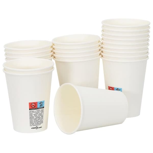 vidaXL Papir kaffekopper 1000 stk 12oz 300 ml hvit