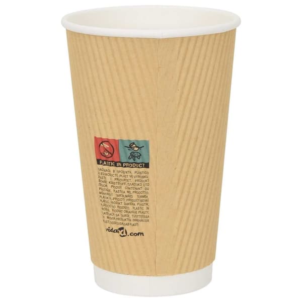 vidaXL Kaffekoppar i papper 500 st 16oz 400ml brun