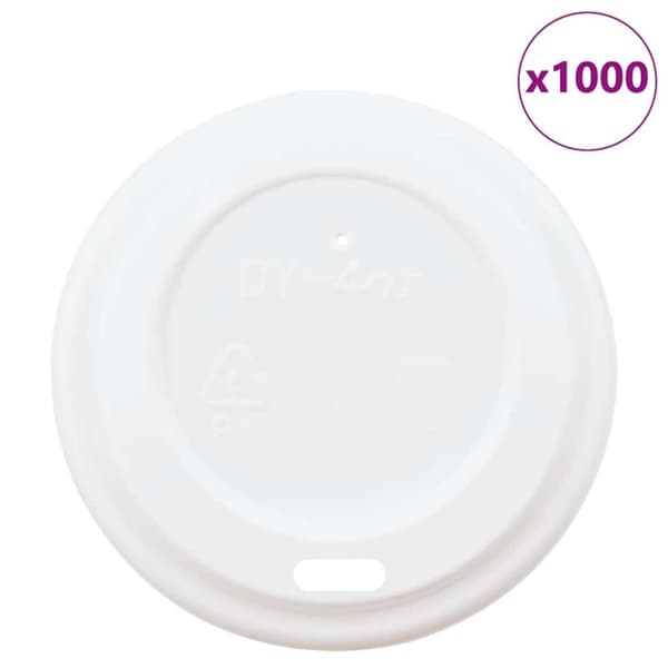 vidaXL lock för kaffekoppar av papper Ø60 mm 4oz 1000 st vit plast