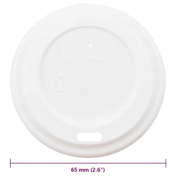 vidaXL lock för kaffekoppar av papper Ø60 mm 4oz 1000 st vit plast