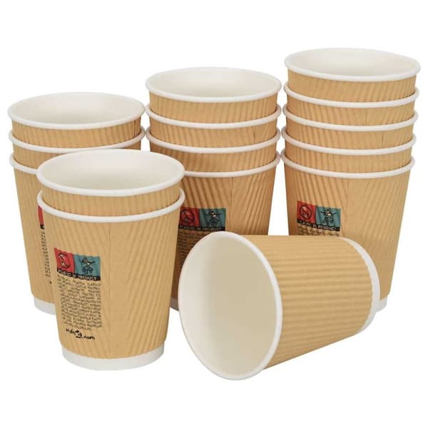 vidaXL Papir kaffekopper 500 stk 8oz 200 ml brun