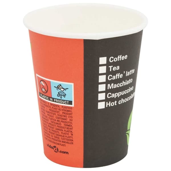 vidaXL Papir kaffekopper med lokk 1000 stk 8oz 240 ml
