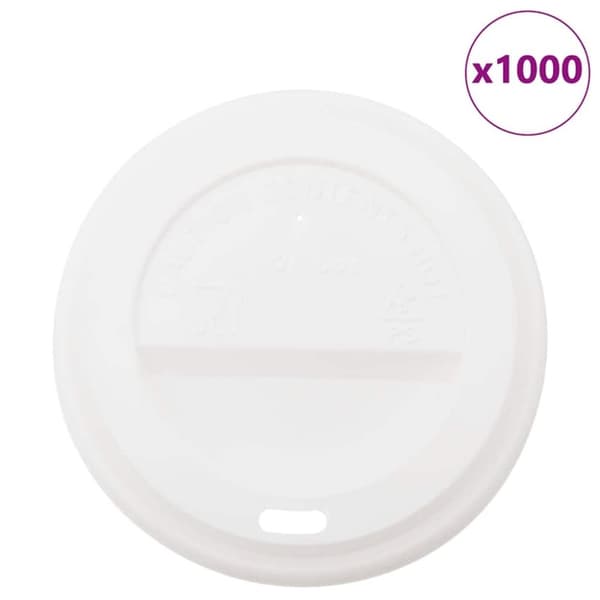 vidaXL Papir kaffekopp lokk Ø90 mm 12oz og 16oz 1000 stk hvit plast