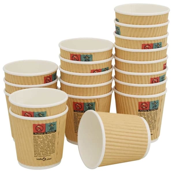 vidaXL Papir kaffekopper med lokk 1000 stk 4oz 100 ml