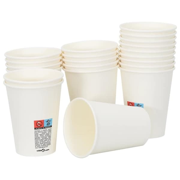 vidaXL kaffekopper af papir med låg 1000 stk. 12oz 300ml