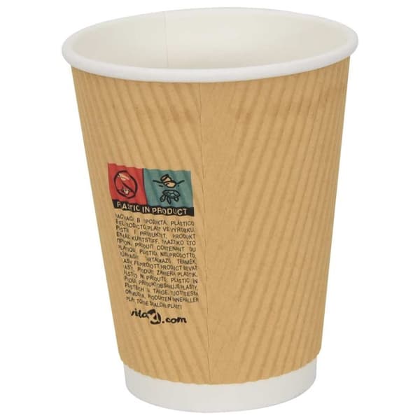 vidaXL Papir kaffekopper med lokk 1000 stk 12oz 300 ml