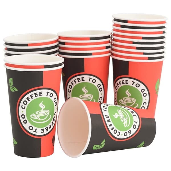 vidaXL kaffekopper af papir med låg 1000 stk. 16oz 400ml