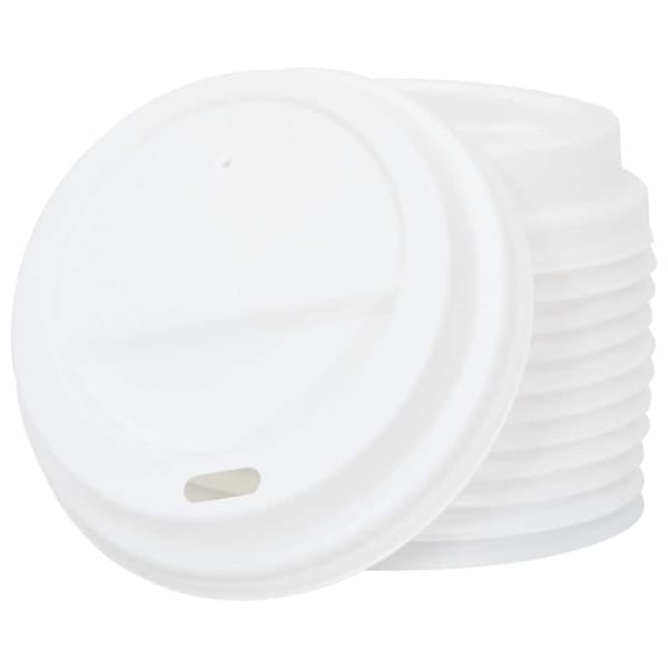 vidaXL Paperiset kahvikuppikannet Ø80 mm 8oz 1000 kpl Valkoinen muovi