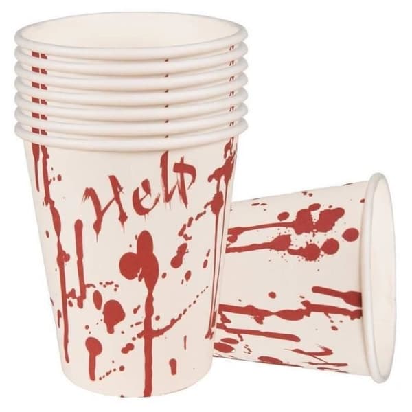 P'TIT Clown re23595 - Paket med 8 Halloween blodiga muggar