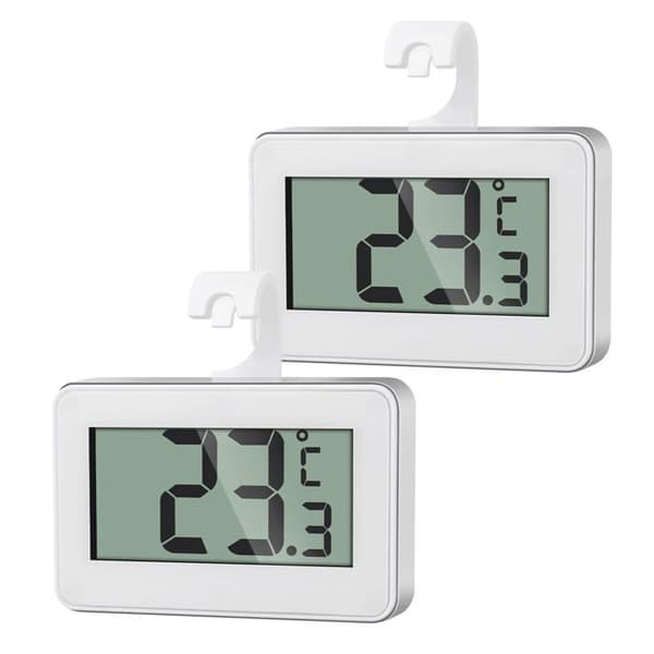 Aiqinu - frysför Thermometrar - 2 st - 2 Digital Mini Termometer, Frystermometer, Digital Kyltermometer