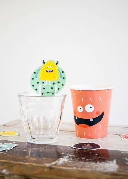 Engångsglas - engångskoppar Folat - 68346 - Monster Bash-koppar 250ml-6 styck, Multicolor