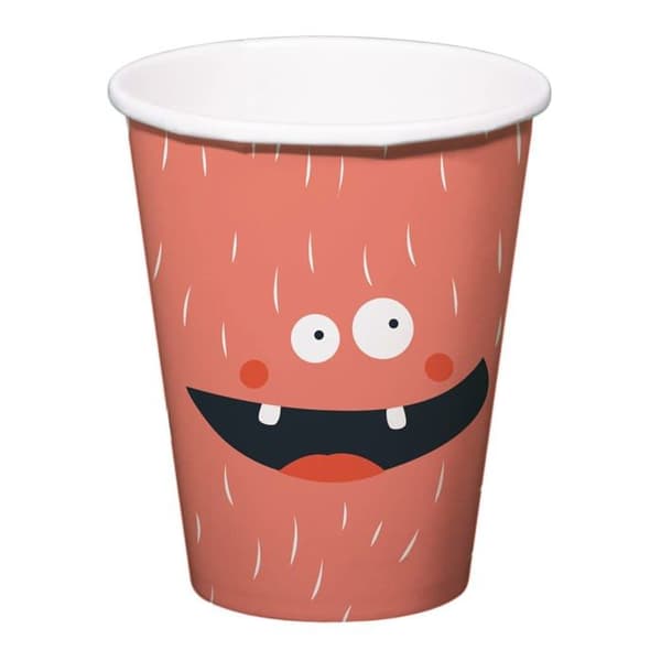 Engångsglas - engångskoppar Folat - 68346 - Monster Bash-koppar 250ml-6 styck, Multicolor