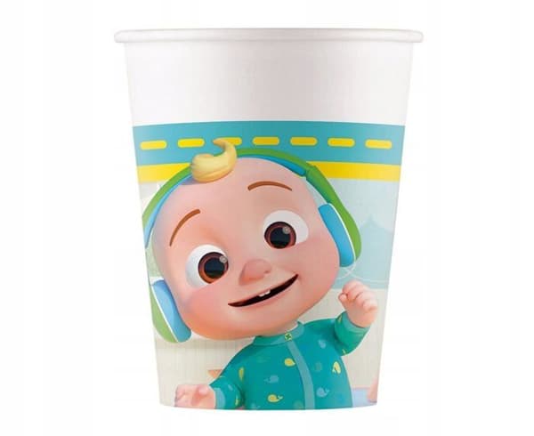 Engångsglas - engångskupa Procos - 93509 - Papperkoppar FSC CoComelon (200 ml), 8 stycken, flerfärgad