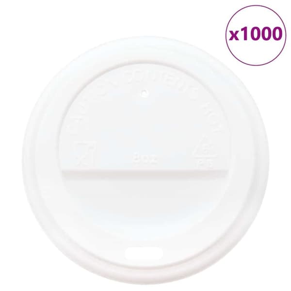 lock för kaffekoppar av papper Ø80 mm 8oz 1000 st vit plast