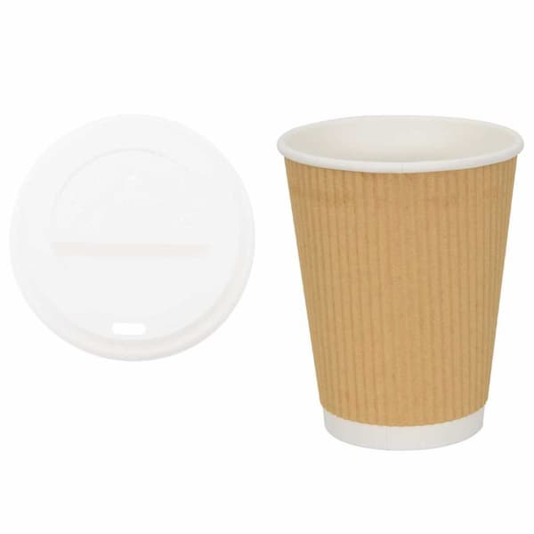 Kaffekoppar i papper med lock 1000 st 12oz 300ml