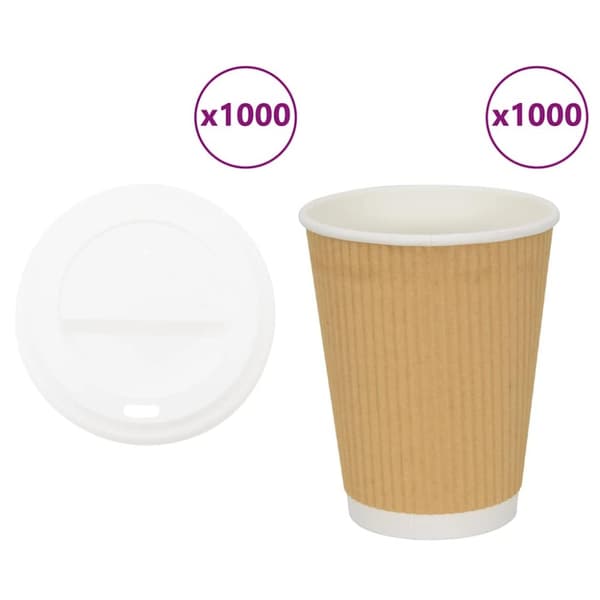 Kaffekoppar i papper med lock 1000 st 12oz 300ml