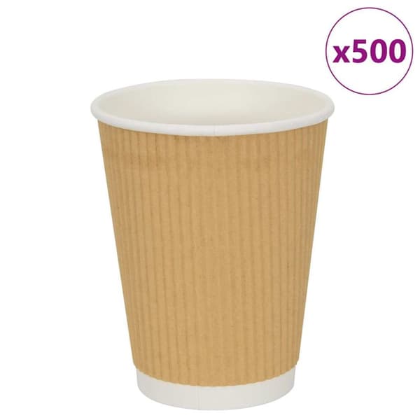 Kaffekoppar i papper 500 st 12oz 300ml brun