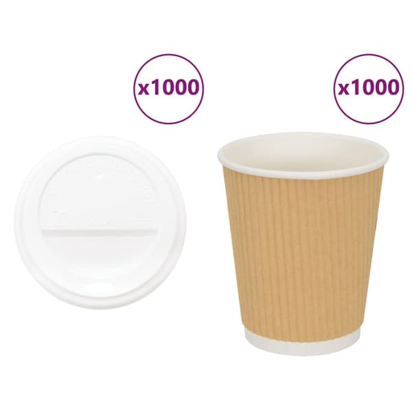 Kaffekoppar i papper med lock 1000 st 8oz 200ml