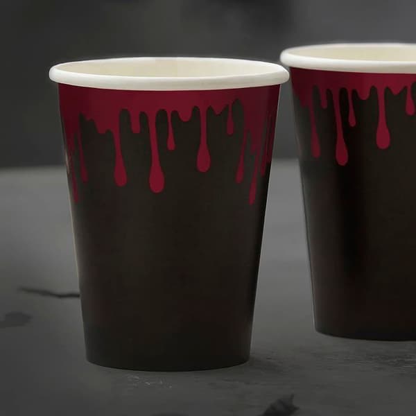 Ginger ray - FRI-146 - Set med 8 koppar av aluminium, Halloween Blood Drip Splatter