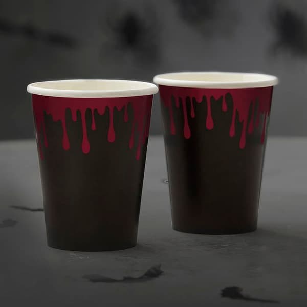 Ginger ray - FRI-146 - Set med 8 koppar av aluminium, Halloween Blood Drip Splatter