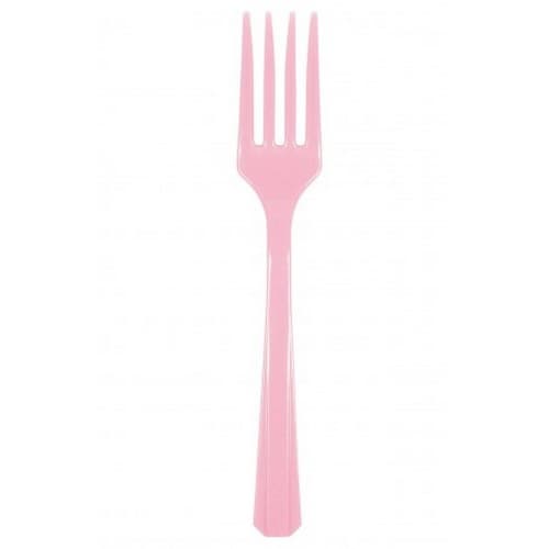 Plastic Party Fork (Pack of 10) Light Pink One Size