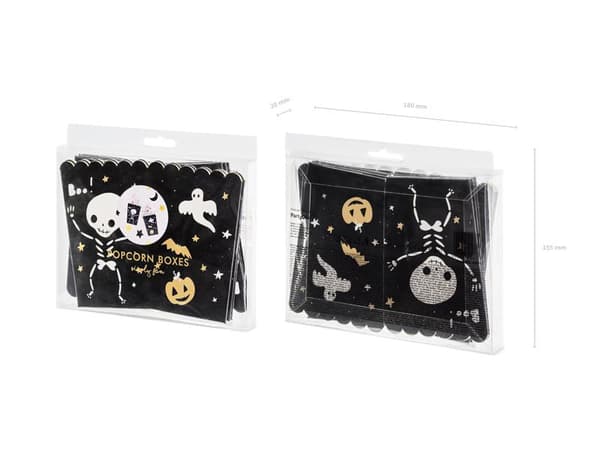 Popcornboxar Boo! 6 st Lådor Askar Snackslådor Halloween- PartyDeco