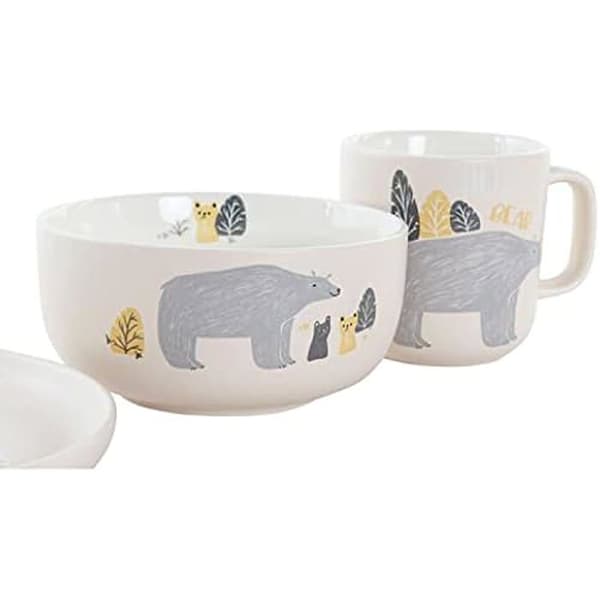 Barnservis set - DKD Heminredning - Beige och Grå - Mått 19,3 cm - Olika material