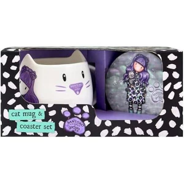 Safta-artikel, Gorjuss Smitten Kitten unisex barnkopp och glasunderlägg, flerfärgad, M