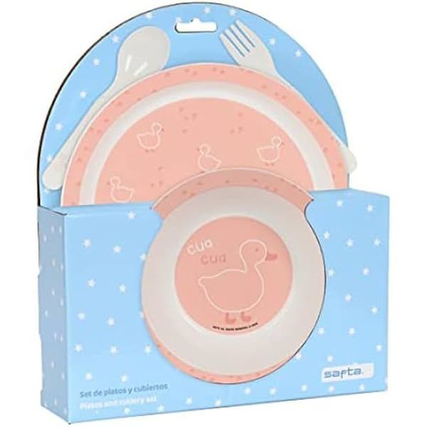 Baby tallrik och bestick set - SAFTA - mat initiering - bekvämt och mångsidigt