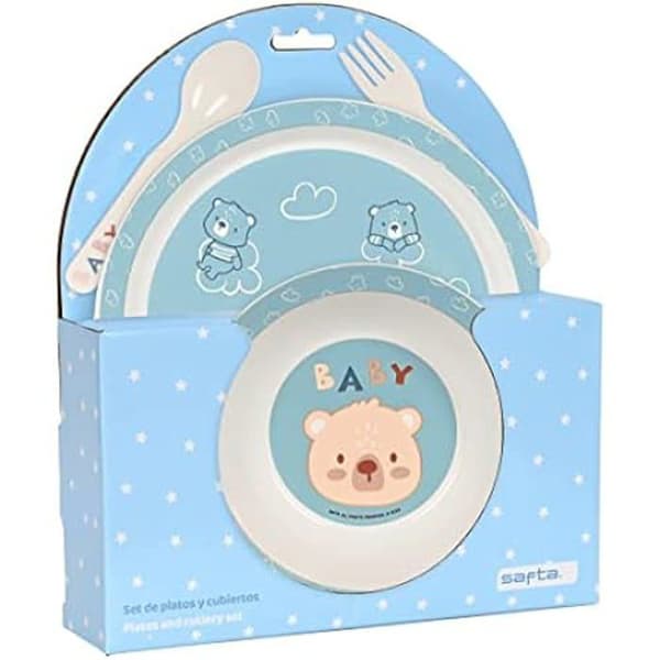 Tallrik och bestickset - SAFTA - Baby - Tål diskmaskin - Bekvämt och mångsidigt